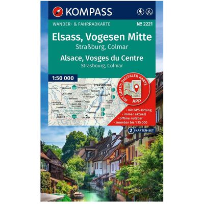 Kompass Wanderkarten-Set 2221 Elsass, Vogesen Mitte, Alsace, Vosges du Centre (2 Karten) 1:, Landkarte Kompass Wanderkarten-Set 2221 Elsass, Vogesen Mitte, Alsace, Vosges du Centre (2 Karten) 1:, Landkarte