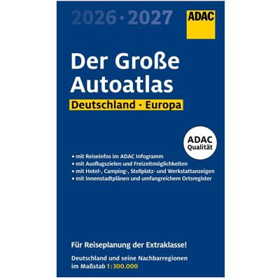 Adac Der Grosse Autoatlas 2026/2027 Deutschland und seine Nachbarregionen 1:300.000, Landkarte Adac Der Grosse Autoatlas 2026/2027 Deutschland und seine Nachbarregionen 1:300.000, Landkarte