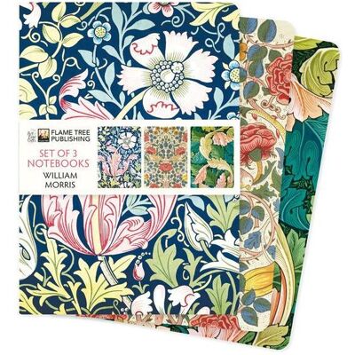 Flame Tree, Heft + Block, William Morris Set of 3 Standard Notebooks (A5, Blanko) Flame Tree, Heft + Block, William Morris Set of 3 Standard Notebooks (A5, Blanko)