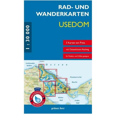 Grünes Herz Rad- und Wanderkarten-Set: Usedom, Landkarte Grünes Herz Rad- und Wanderkarten-Set: Usedom, Landkarte