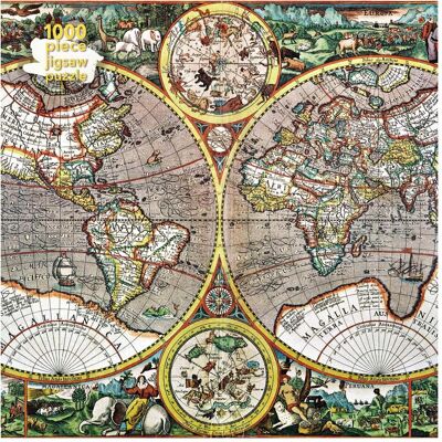 Flame Tree Adult Jigsaw Puzzle Pieter van den Keere: Antique Map of the World (1000 Teile) Flame Tree Adult Jigsaw Puzzle Pieter van den Keere: Antique Map of the World (1000 Teile)