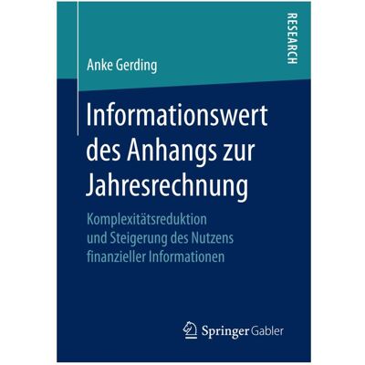 Gabler Informationswert des Anhangs zur Jahresrechnung, Fachbücher von Anke Gerding Gabler Informationswert des Anhangs zur Jahresrechnung, Fachbücher von Anke Gerding