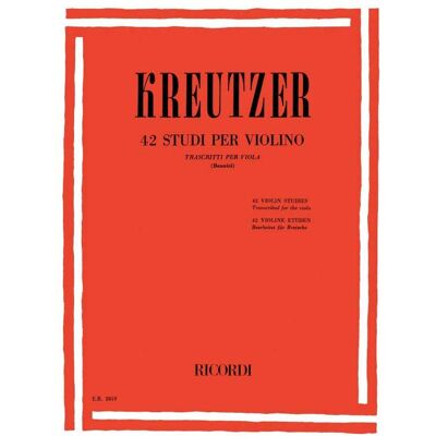 Ricordi Studi per violino trascritti per viola, Fachbücher von Rodolphe Kreutzer Ricordi Studi per violino trascritti per viola, Fachbücher von Rodolphe Kreutzer