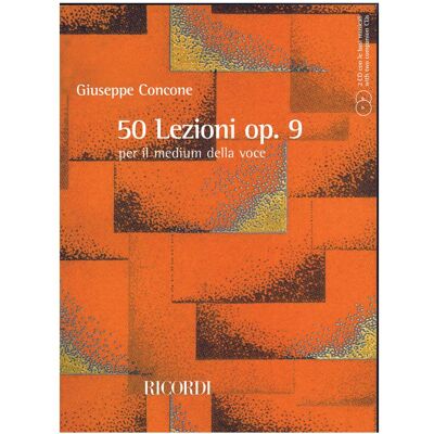 Ricordi 50 Lezioni op.9 per il medium della voce (+2 CD/'s) per canto e pianoforte, Fachbücher von Giuseppe Concone Ricordi 50 Lezioni op.9 per il medium della voce (+2 CD/'s) per canto e pianoforte, Fachbücher von Giuseppe Concone
