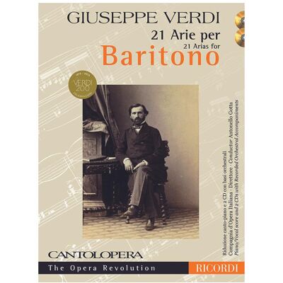 Ricordi 21 Arias for Baritono (+2 CD/'s) for baritono and piano, Fachbücher von Giuseppe Verdi Ricordi 21 Arias for Baritono (+2 CD/'s) for baritono and piano, Fachbücher von Giuseppe Verdi
