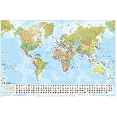 Marco Polo Weltkarte - Staaten der Erde mit Flaggen, plano in Hülse, Landkarte Marco Polo Weltkarte - Staaten der Erde mit Flaggen, plano in Hülse, Landkarte