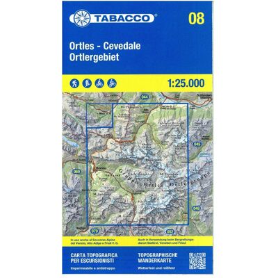 Tabacco editrice 08 Ortlergebiet, Landkarte Tabacco editrice 08 Ortlergebiet, Landkarte
