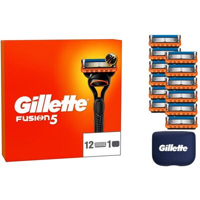 Gillette Nassrasierer, Fusion5 Systemklingen 12er + Reiseschutzkappe - Online Versandvariante Gillette Nassrasierer, Fusion5 Systemklingen 12er + Reiseschutzkappe - Online Versandvariante