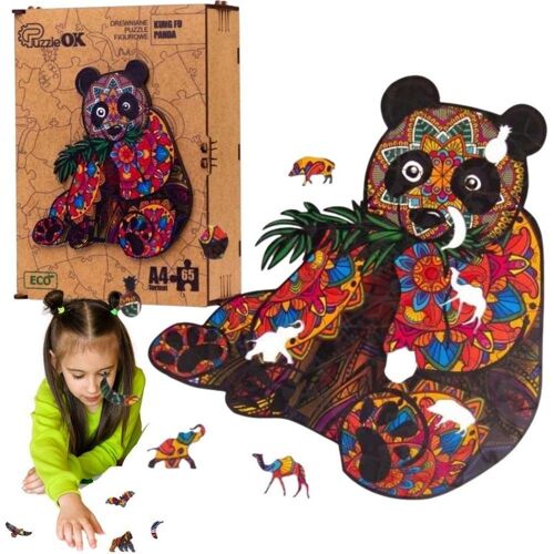 PuzzleOk Puzzle Drewniane EKO 65 Kung Fu Panda A4 PuzA4-01209 (65 Teile)