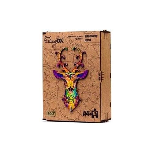 PuzzleOk Holz-Öko-Puzzle 67 Edle Hirsche A4 (67 Teile)