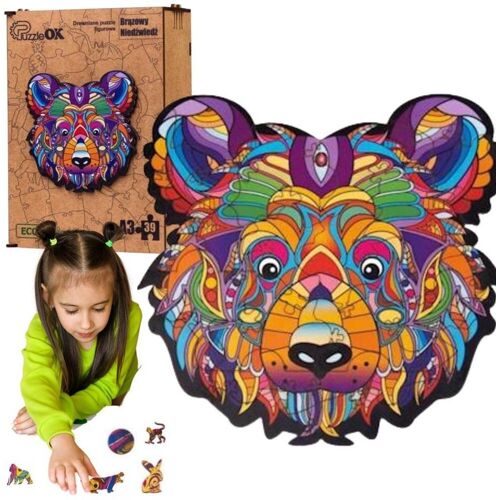PuzzleOk Holz-Öko-Puzzle 39 Braunbär A3