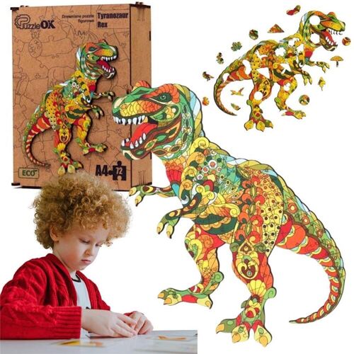PuzzleOk Wooden Puzzle EKO 72 Tyrannosaurus Rex A4 PuzA4-00704 (72 Teile)