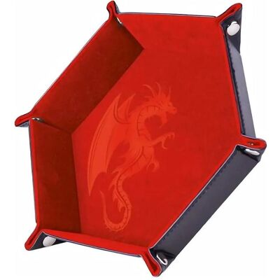 Epic Forge Drachen Rot 19x19cm Leder Samt Velours Würfelunterlage Epic Forge Drachen Rot 19x19cm Leder Samt Velours Würfelunterlage