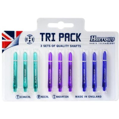 Harrows Shafty TRI PACK Supergrip 3x3 Farbig (50 mm) Harrows Shafty TRI PACK Supergrip 3x3 Farbig (50 mm)