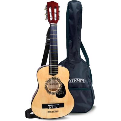 Bontempi Holzgitarre mit 6-saitigem Schultergurt und Tasche (Deutsch) Bontempi Holzgitarre mit 6-saitigem Schultergurt und Tasche (Deutsch)