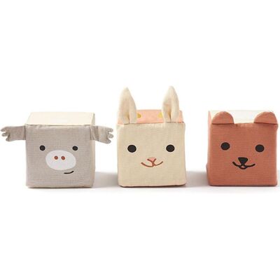Kids Concept Bio-Organische Tier Plüschblöcke - 3er Pack - Weiche Bauklötze Kids Concept Bio-Organische Tier Plüschblöcke - 3er Pack - Weiche Bauklötze