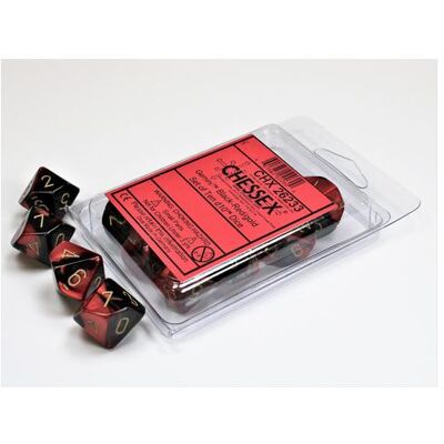 Chessex Gemini Black-Red/gold Set of Ten d10s Chessex Gemini Black-Red/gold Set of Ten d10s