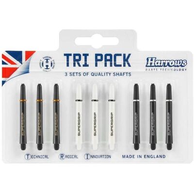 Harrows Shafty TRI PACK Supergrip 3x3 czarne,białe Uniwersalny (0 mm) Harrows Shafty TRI PACK Supergrip 3x3 czarne,białe Uniwersalny (0 mm)
