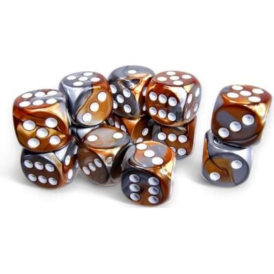 Chessex Würfelset Gemini 16 mm d6 Kupfer-Gold/Weiss 12 Stk. Chessex Würfelset Gemini 16 mm d6 Kupfer-Gold/Weiss 12 Stk.