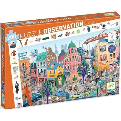 Djeco Stadt 200-teil Puzzle - Beobachtungsspiel für Kinder Djeco Stadt 200-teil Puzzle - Beobachtungsspiel für Kinder