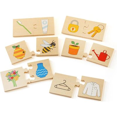 Bigjigs Holzpuzzle Dinge, die zusammengehören, 32 Teile. (32 Teile) Bigjigs Holzpuzzle Dinge, die zusammengehören, 32 Teile. (32 Teile)