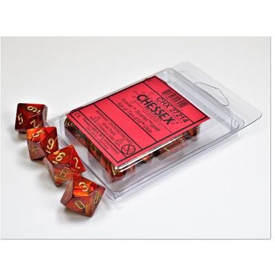 Chessex Scarab Scarlet/gold Set of Ten d10s (Deutsch) Chessex Scarab Scarlet/gold Set of Ten d10s (Deutsch)