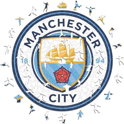 Iconic Man City FC - Logo - Holz Puzzle L - Fussball Geschenk Iconic Man City FC - Logo - Holz Puzzle L - Fussball Geschenk