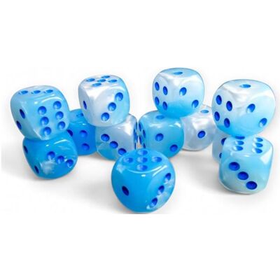 Chessex 16mm D6-Würfel-Set (12) Gemini / Türkis-Weiss/Blau Chessex 16mm D6-Würfel-Set (12) Gemini / Türkis-Weiss/Blau