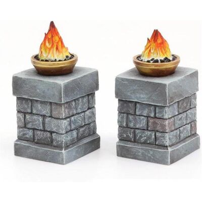Tabletop-Art Dekoration Feuerschalen auf Säulen – Set 1 2 Teile (Kunststoff) Tabletop-Art Dekoration Feuerschalen auf Säulen – Set 1 2 Teile (Kunststoff)
