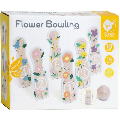 Classic World Holz-Bowling-Set Blumen, 14-teilig Classic World Holz-Bowling-Set Blumen, 14-teilig