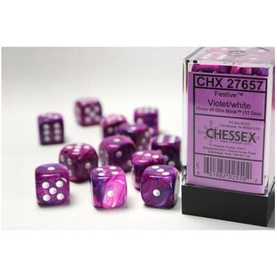 Chessex Würfel-Set Festive - Festlich Violett / Weiss Chessex Würfel-Set Festive - Festlich Violett / Weiss