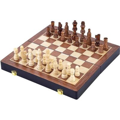 ENGELHART - Aschholz Schachbox 24cm - Gehäßte Figuren ENGELHART - Aschholz Schachbox 24cm - Gehäßte Figuren
