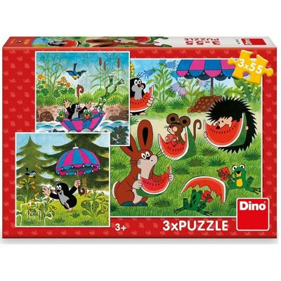Dino Puzzle Maulwurf Papagei 3x55 Teile - Puzzle Dino Puzzle Maulwurf Papagei 3x55 Teile - Puzzle