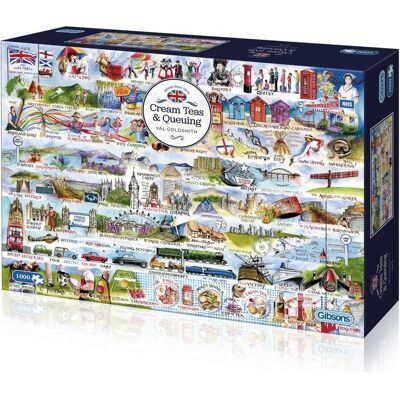 Gibsons Marke Cream Teas & Queuing 1000-teiliges Puzzle Gibsons Marke Cream Teas & Queuing 1000-teiliges Puzzle