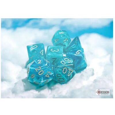 Chessex RPG-Würfelset: Cirrus – Vielflächig – Aqua/Silber (7) Chessex RPG-Würfelset: Cirrus – Vielflächig – Aqua/Silber (7)