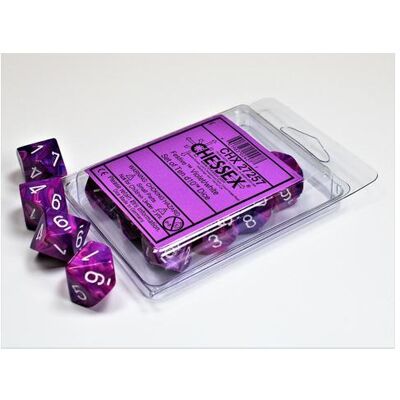 Chessex Festive Violet/white Set of Ten d10s Chessex Festive Violet/white Set of Ten d10s