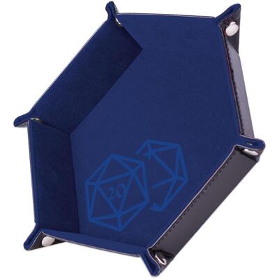 Multivers D20 Blaue Würfeltisch - Leder & Samt Spielzubehör Multivers D20 Blaue Würfeltisch - Leder & Samt Spielzubehör