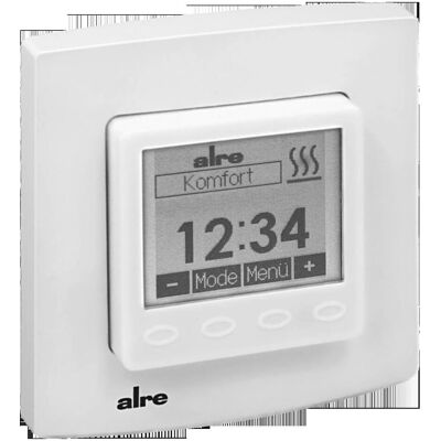 ALRE UP-Uhrenthermostat 50x50 mit Rahmen, RAL9010glanz, Thermostat, Weiss ALRE UP-Uhrenthermostat 50x50 mit Rahmen, RAL9010glanz, Thermostat, Weiss