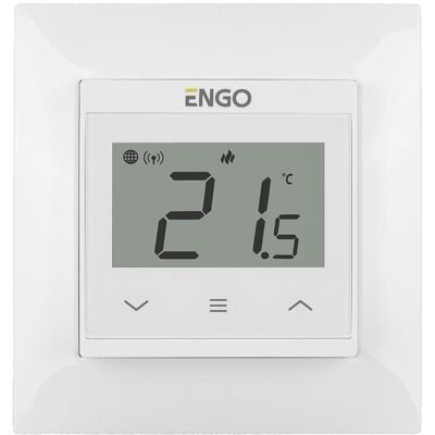 Salus Engo Internetowy, podtynkowy regulator temperatury do ramki 55x55, Wi-Fi, 230V, Thermostat, Weiss Salus Engo Internetowy, podtynkowy regulator temperatury do ramki 55x55, Wi-Fi, 230V, Thermostat, Weiss