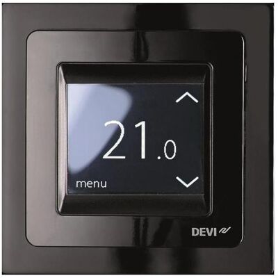 DEVIreg Touch schwarz 140F1069 UP Uhren-Thermostat 16A, 230V mit Rahme, Thermostat, Schwarz DEVIreg Touch schwarz 140F1069 UP Uhren-Thermostat 16A, 230V mit Rahme, Thermostat, Schwarz