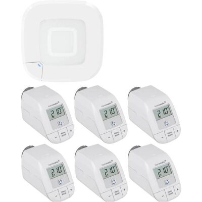 Homematic IP Set bestehend aus Funk Access Point 2 und 6x Heizkörperthermostat – basic, Thermostat, Weiss Homematic IP Set bestehend aus Funk Access Point 2 und 6x Heizkörperthermostat – basic, Thermostat, Weiss