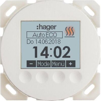 Hager WLN5046WG Temperaturregler 1 St., Thermostat, Weiss Hager WLN5046WG Temperaturregler 1 St., Thermostat, Weiss