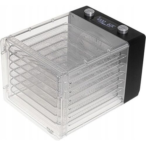 Adler Andere kleine Haushaltsgeräte Dörrgerät AD 6660 Leistung 600 W Anzahl der Schalen 6, Dörrautomat, Schwarz, Transparent