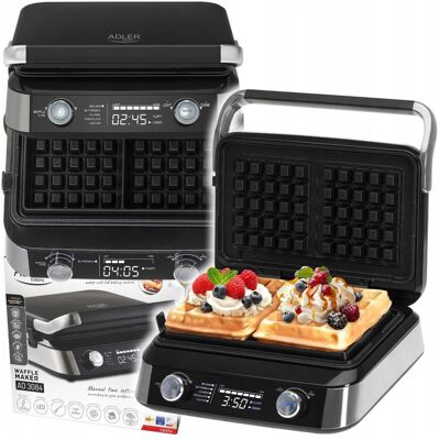 Adler Gofrownica AD 3084, Waffeleisen, Schwarz, Silber Adler Gofrownica AD 3084, Waffeleisen, Schwarz, Silber