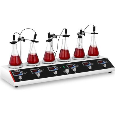 Steinberg Laborbedarf, Magnetrührer 6 Fach Heizplatte Kochplattenmischer Wärmeplatte 870 Watt Labor Steinberg Laborbedarf, Magnetrührer 6 Fach Heizplatte Kochplattenmischer Wärmeplatte 870 Watt Labor