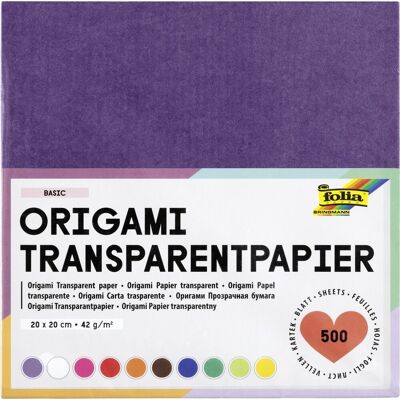 Folia Transparentpapier-Faltblätter 20x20cm 42g/m² 500 Blatt Folia Transparentpapier-Faltblätter 20x20cm 42g/m² 500 Blatt