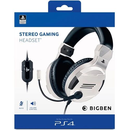 Bigben Stereo Gaming Headset V3 Für Ps4 Und Pc Kopfhörer Weiß