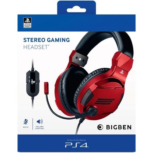 Bigben Stereo Gaming Headset V3 Für Ps4 Und Pc Kopfhörer Rot