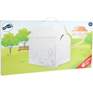 Legler Small Foot 10015 - Spielhaus Häuschen Aus Bastelkarton Zum Bemalen Pappe Höhe 88cm Creative&fun