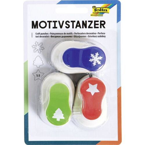 Folia Motivstanzer Weihnachtsmotive 3 Stanzer Je 15mm